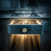 Kanada Gänse inmitten der weinenden Willows Keramikknauf