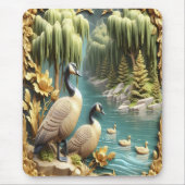 Kanada Gänse inmitten der weinenden Willows Mousepad (Vorne)