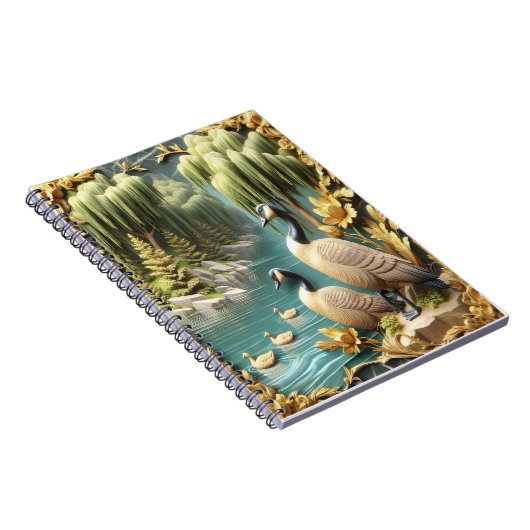 Kanada Gänse inmitten der weinenden Willows Notizblock (Rechte Seite)