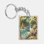 Kanada Gänse inmitten der weinenden Willows Schlüsselanhänger (Vorderseite links)
