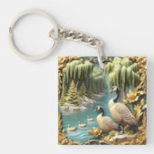 Kanada Gänse inmitten der weinenden Willows Schlüsselanhänger (Vorderseite)