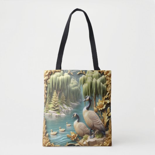 Kanada Gänse inmitten der weinenden Willows Tasche (Vorderseite)