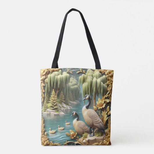 Kanada Gänse inmitten der weinenden Willows Tasche (Rückseite)