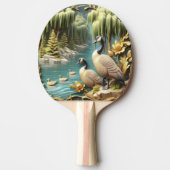Kanada Gänse inmitten der weinenden Willows Tischtennis Schläger (Vorderseite)
