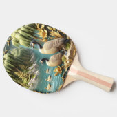 Kanada Gänse inmitten der weinenden Willows Tischtennis Schläger (Seitenansicht)