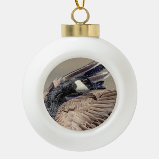 Kanada Gänse Keramik Kugel-Ornament (Vorderseite)