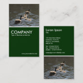 Kanada-Gänse mit den Gänschen - dunkelgrün Visitenkarte (Vorne/Hinten)