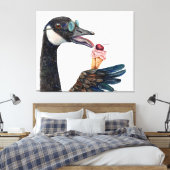 Kanada Gänse mit Eiscreme Canvas Print Leinwanddruck (Insitu (Schlafzimmer))