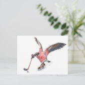 Kanada Gänse Playing Hockey Postkarte (Stehend Vorderseite)