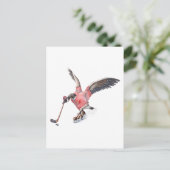 Kanada Gänse Playing Hockey Postkarte (Stehend Vorderseite)