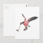 Kanada Gänse Playing Hockey Postkarte (Vorne/Hinten)