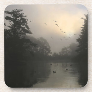 Kanada-Gänse und Morgen-Nebel Getränkeuntersetzer
