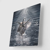 Kanada Gänsebaden in einem Art Design-Lake Quadratische Wanduhr (Winkel)