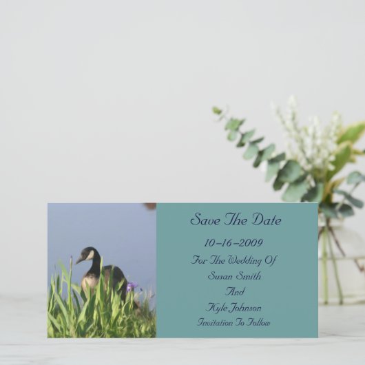 Kanada Gänsehälte Hochzeit retten Datum Save The Date (Stehend Vorderseite)
