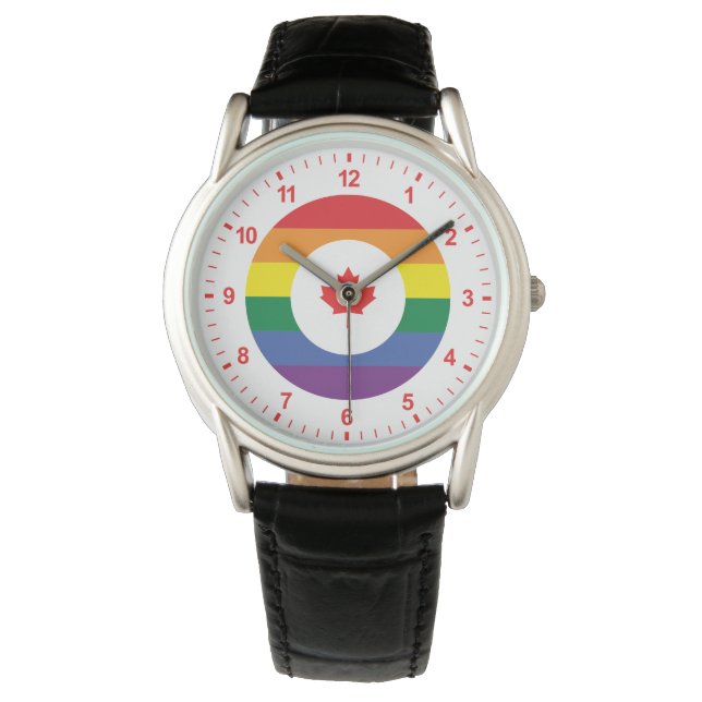 Kanada-Gay Pride Armbanduhr (Vorderseite)