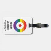 Kanada-Gay Pride Gepäckanhänger (Rückseite horizontal)