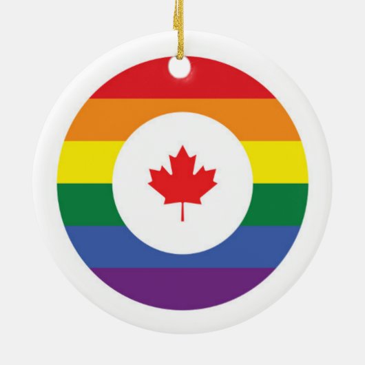 Kanada-Gay Pride Keramik Ornament (Hinten)