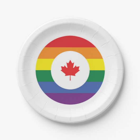 Kanada-Gay Pride Pappteller (Vorderseite)