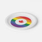 Kanada-Gay Pride Pappteller (Schrägansicht)