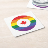 Kanada-Gay Pride Rechteckiger Pappuntersetzer (angewinkelt)