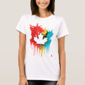 Kanada Gay Pride Regenbogenflagge Ahornblättriger T-Shirt (Vorderseite)