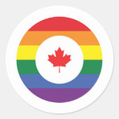 Kanada-Gay Pride Runder Aufkleber (Vorderseite)