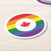 Kanada-Gay Pride Runder Pappuntersetzer (Angewinkelt)