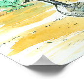 Kanada Geese Blue Mountains Wasserfarben Sketch Ku Poster (Ecke)