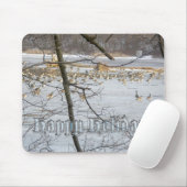Kanada Geese Happy Holidays Mousepad (Mit Mouse)