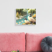 Kanada Geese inmitten der weinenden Willows 10x8 Leinwanddruck (Insitu (Wohnzimmer))