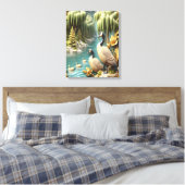 Kanada Geese inmitten der weinenden Willows 16x20 Leinwanddruck (Insitu (Schlafzimmer))