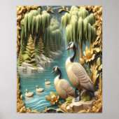 Kanada Geese inmitten der weinenden Willows 16x20 Poster (Vorne)