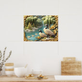 Kanada Geese inmitten der weinenden Willows 24x18 Poster (Küche)