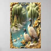 Kanada Geese inmitten der weinenden Willows 24x36 Poster (Vorne)