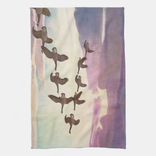 Kanada Geflügel im Frühjahr von Newell Convers Wye Geschirrtuch (Vertikal)