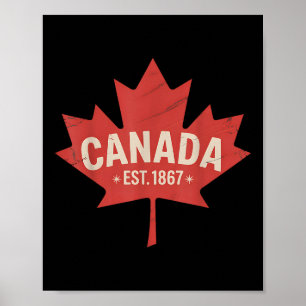 Kanada Gegr. 1867 Retro Ahornblatt Vintage Kanada Poster