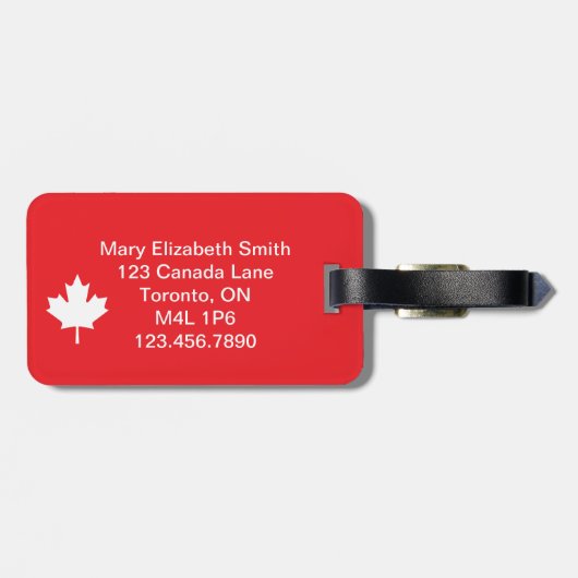 Kanada Gepäckmarke Gepäckanhänger (Rückseite horizontal)