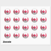 Kanada-Glossy-Circle-Flag Runder Aufkleber (Blatt)