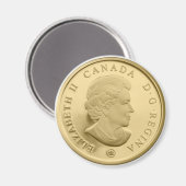 Kanada Gold Dollar Face Magnet (Vorderseite/Rückseite)