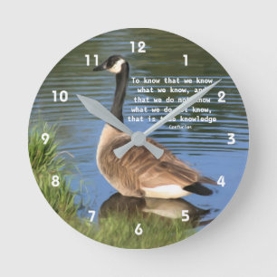 Kanada Goose Confucius Knowledge Quote Runde Wanduhr