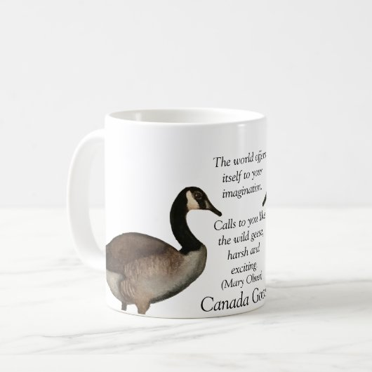 Kanada GooseMary Oliver White Coffee Tasse (Vorderseite Links)