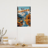 Kanada Grizzlybär-Reiseposter Poster (Küche)