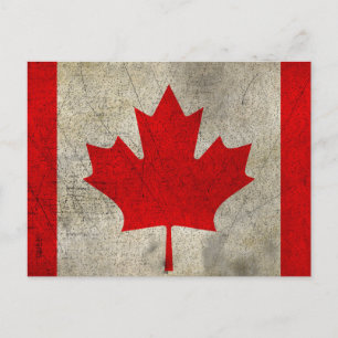 Kanada GRUNGE DISTRESSED VINTAGE Flagge Postkarte