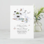 Kanada Hochzeit in Urlaubsort Probe Dinner Einladung (Stehend Vorderseite)