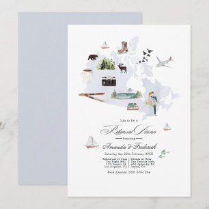 Kanada Hochzeit in Urlaubsort Probe Dinner Einladung