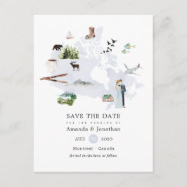 Kanada-Hochzeit in Urlaubsort Save the Date Ankündigungspostkarte