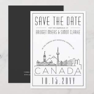Kanada Hochzeit stilisierte Skyline Save-the-Date- Einladung