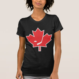 Kanada-Hockey-Ahorn-Blatt-dunkler Damen-T - Shirt