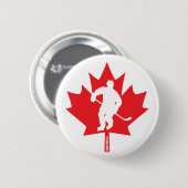 Kanada-Hockey-Ahornblatt-Spieler-Aufflackern Button (Vorne & Hinten)