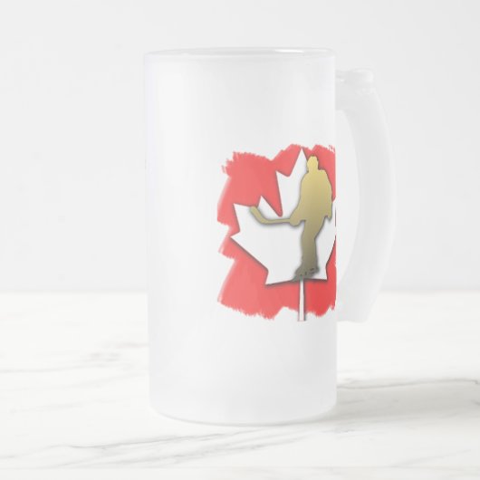 Kanada-Hockey-Gold Mattglas Bierglas (VorderseiteRechts)